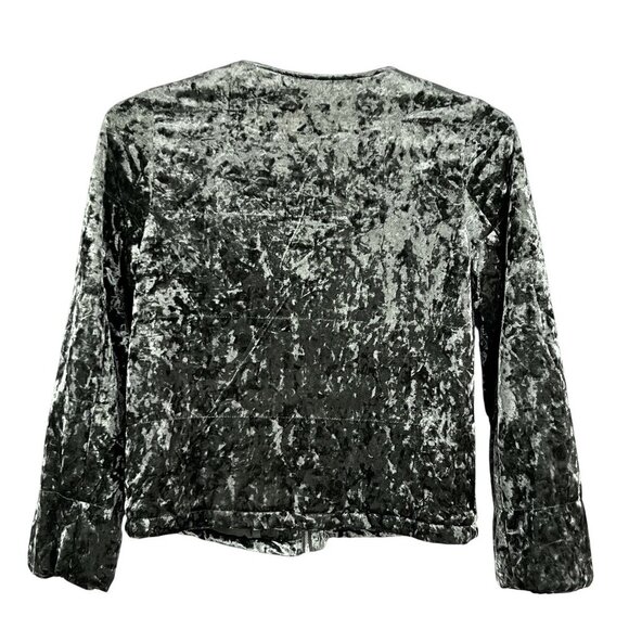 Sanctuary Womens M Crushed Velvet Zip Jacket Olive Green Dark Academia Timeless - Picture 5 of 16